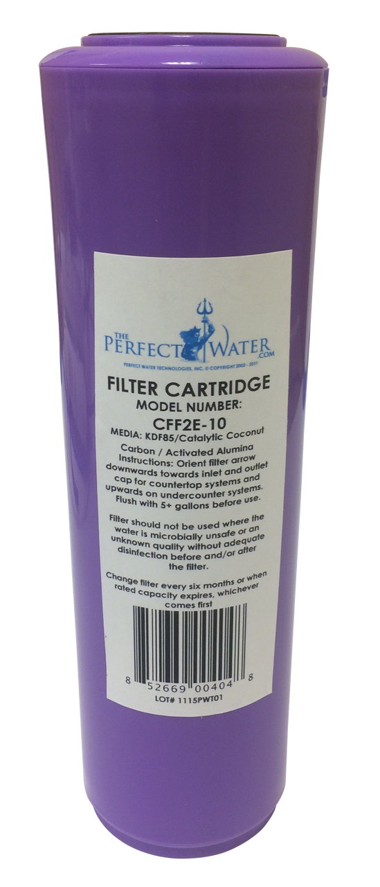 F2 Elite Fluoride CCGAC KDF85 Filter 10"